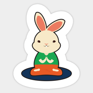 Rabbit at Yoga on Yoga mat Sticker